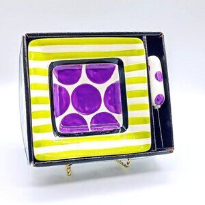 Dennis East International Square Ceramic Dish & Spreader NIB